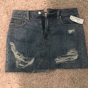 Cute ripped denim skirt